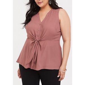NWT Torrid Plus Size Sleeveless Peplum Tie Top 2X